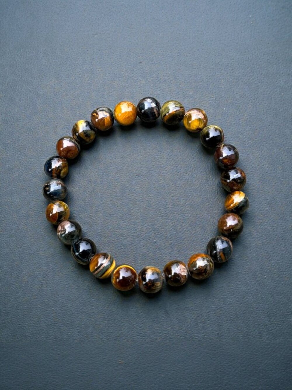 Tiger Eye Gemstone Stretch Bracelet | Handmade - Picture 6 of 6